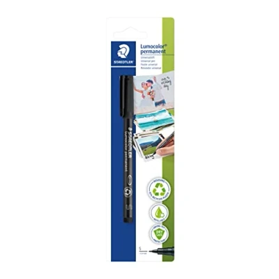 Abbildung von STAEDTLER Marker für Fotografie Lumocolor permanent, zur Beschriftung von Fotos und Fotobüchern, wisch wasserfest, lichtbeständig, Schwarz, Linienbreite S ca. 0,4 mm, 313 9 BK 1