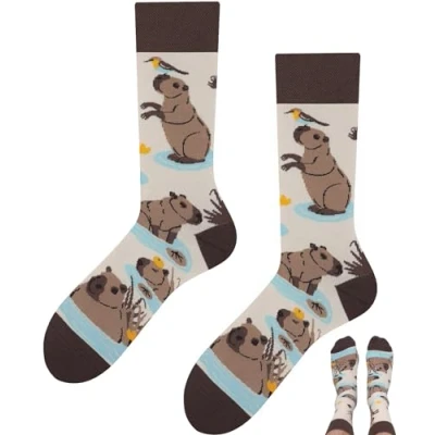 Abbildung von TODO Lustige Capybara Socken Herren und Wasserschwein Damen, Coole Motiv Lustig, Bunte, Verrückte (43 46, Wasserschwein)