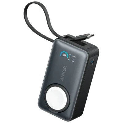 Abbildung von Anker MagGo Schnellladegerät Powerbank 10.000mAh Schwarz Apple Watch
