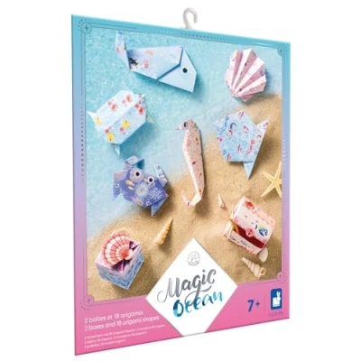 Abbildung von Janod Origami Ozean Thema 20 zum Basteln Magic Ocean Kreativset für Kinder Förderung der Feinmotorik und Konzentration Ab 7 Jahren J07749