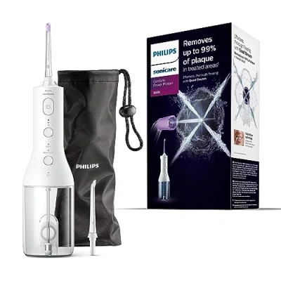 Abbildung von Philips Sonicare kabelloser Power Flosser 3000 Munddusche; Wasser für Zähne, Zahnfleisch und Zahnpflege, weiß (Modell HX3826/31)
