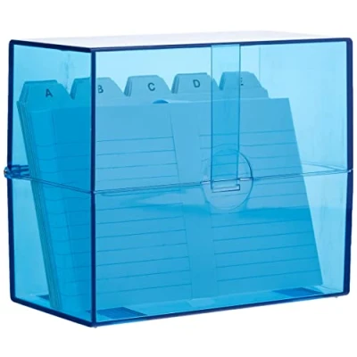 Abbildung von Wedo 2506303 Karteibox DIN A6, für 100 Karten, aus Kunststoff, Blau