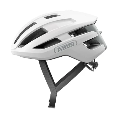 Abbildung von ABUS Rennradhelm PowerDome Leichter Fahrradhelm mit cleverem Belüftungssystem und aerodynamischem Profil Made in Italy für Damen Herren Weiß, Größe L