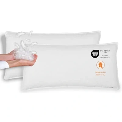 Abbildung von sleepling 196513 2er Set Kopfkissen Federkissen Daunenkissen, 100% Daunen &amp; Federn, 60 Grad waschbar, Baumwolle, 40 x 80 cm, weiß