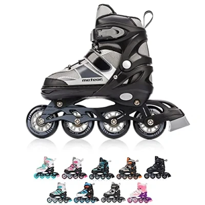 Abbildung von meteor® Inliner Rollen Inline Skates Mädchen und Jungen Kinder ABEC7 mit Einstellbarer Größe