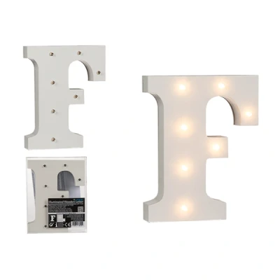 Abbildung von Beleuchteter Holz Buchstabe F, mit 7 LED, ca. 16 cm