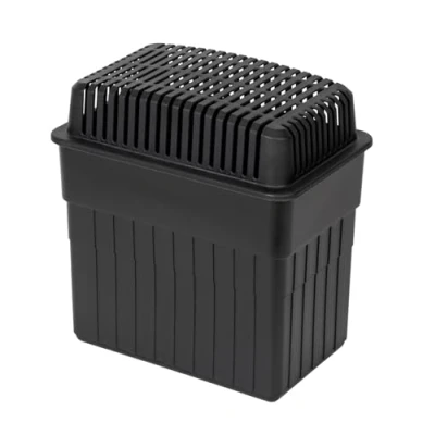 Abbildung von WENKO Feuchtigkeitskiller, Luftentfeuchter mit 2 kg Granulat Block, ideal für Bad, Garage, Keller, nachfüllbar, 24 x 16 15 cm, Schwarz