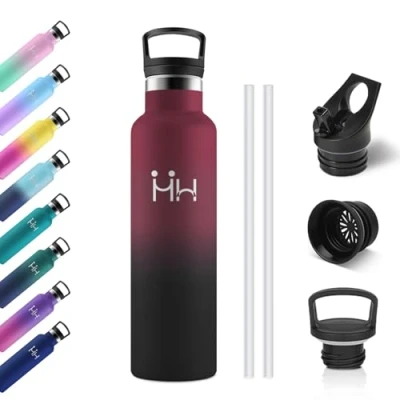 Abbildung von Thermosflasche 750ml, BPA Frei, Trinkflasche mit Strohhalm, Auslaufsichere Isolierflasche Doppelwandig, Wasserflasche Edelstahl für Kinder, Frauen, Männer, Schule, Fahhrad, Outdoor, Sprudel