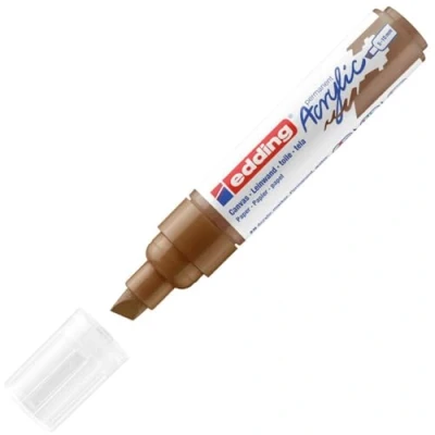 Abbildung von edding 5000 Acrylmarker breit haselnuss 1 Acrylstift wasserfest breite Keilspitze 5 10 mm Acryl Farben zum Malen auf Leinwand, Malpapier und Holz Acrylstifte für Steine