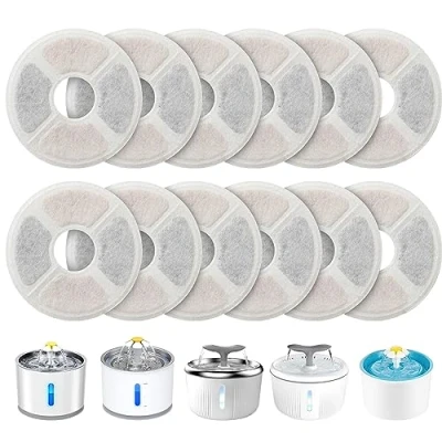 Abbildung von PewinGo Katzenbrunnen Filter, Trinkbrunnen Filter [12 Stück] Ersatzfilter für 2,0 2,5 L Triple Action Durch Ion Enaustauscherharz, Aktivkohle