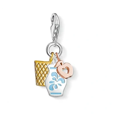 Abbildung von Thomas Sabo Sperren Frakfurter Bembel Charm Silber Lichter Gold/Bezel Blau Emaille 1154 548 1