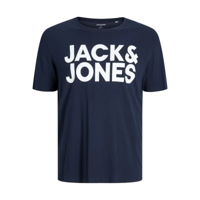 Abbildung von Jack &amp; Jones Oneck Tshirt print, Herren, Größe: 5XL, Navy blazer 2