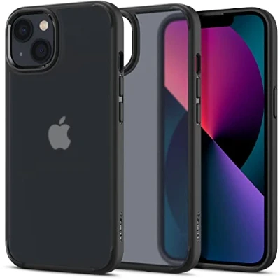 Abbildung von Spigen für iPhone 13 Ultra Hybrid Hülle [Anti Yellowing] Case Handyhülle Schutzhülle Cover Transparent Durchsichtig Dünn Slim Frost Black