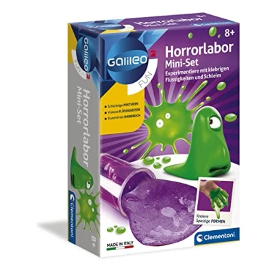 Abbildung von Clementoni Galileo Fun Horrorlabor Mini Set, Spielzeug für Kinder ab 8 Jahren, spannende &amp; lustige Experimente mit dickflüssigen Substanzen, kleine Chemiker von 59114