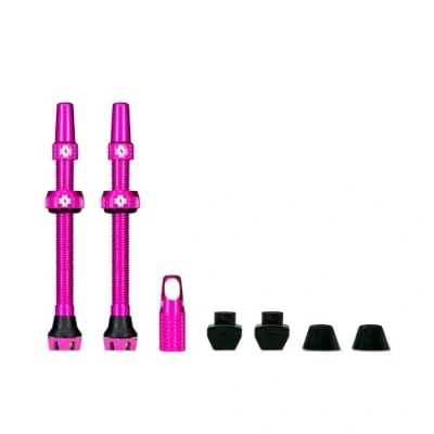 Abbildung von Muc Off Rosa Presta Tubeless Ventile, 44 mm Hochwertige Anti Leck Fahrradventile mit integriertem Werkzeug zum Entfernen des Ventilkerns