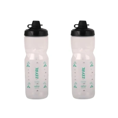 Abbildung von Zéfal Pack Sense Soft 80 No Mud Doppelpack Fahrrad und Mountainbike Trinkflaschen Weiche geruchlose Sportflasche BPA freie Wasserflasche Silikonsauger Transparent, 2 x 800 ml