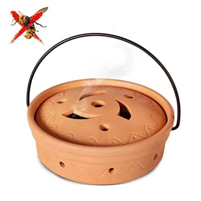 Abbildung von Wespen Abwehr Feuerfeste Schale, Räucherbox zum Vertreiben von durch Kaffeegeruch, Nicht zerbrechliche Wespenschreck Wespenvertreiber, Räuchergefäß für Mückenspirale
