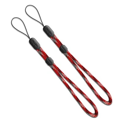 Abbildung von Ringke Paracord Wrist Strap [2 Stück] Mehrzweck Verstellbare Handschlaufe Kompatible mit Handyhülle, Schlüssel, Kamera, Namensschild Varsity Red
