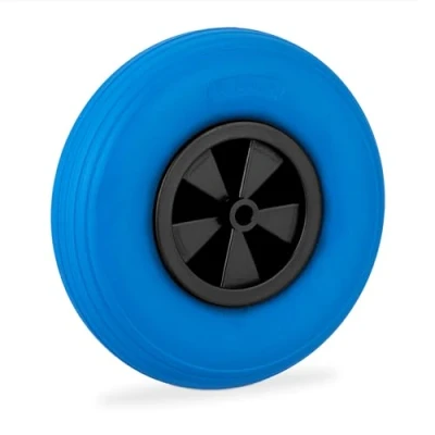 Abbildung von Relaxdays Schubkarrenrad 3.50 6, Vollgummi, Kunststofffelge, Ersatzrad Schubkarre, pannensicher, 100 kg, blau/schwarz