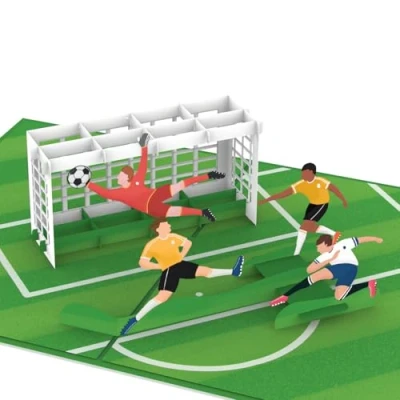 Abbildung von papercrush® Pop Up Karte Fußball 3D Geburtstagskarte oder Gutschein für Fußballer &amp; Fußballfans (Kinder, Teenager Männer), Lustige Geschenkkarte zum Kindergeburtstag von Mädchen Jungen