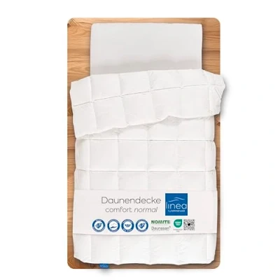 Abbildung von Böhmerwald Komfort Daunendecke, allergikergeeignet, 90% Daunen / 10% Federn, Füllgewicht: 630 gr., Wärmeklasse: normal, Oeko Tex Standard 100, Weiß, Größe: 135 x 200 cm