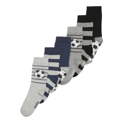 Abbildung von Ewers Fussball Ringel 6 PACK Socken für Kinder, Größe: 31 34, Schwarz/tinte
