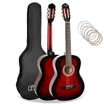 Abbildung von 3rd Avenue 3/4 Klassikgitarre Für Kinder, Spanische Nylonsaiten, Einsteigerpaket Rot