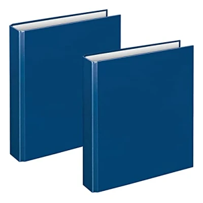 Abbildung von VELOFLEX A115105 Ringbuch Basic, DIN A5, 2 Stück, blau, Füllhöhe 25 mm, Ringordner mit Ring Mechanik