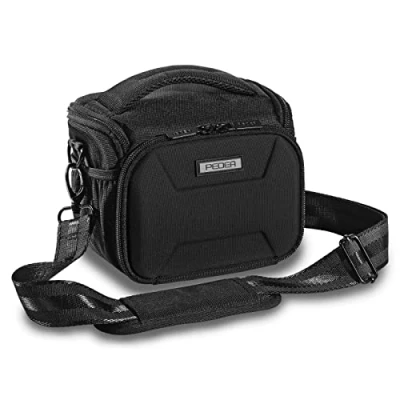 Abbildung von Pedea Kameratasche Guard für Spiegelreflexkamera DSLR SLR Fototasche DLSM Systemkamera mit Zubehör und Objektiven inkl. Regenschutzhülle, Gr. L schwarz