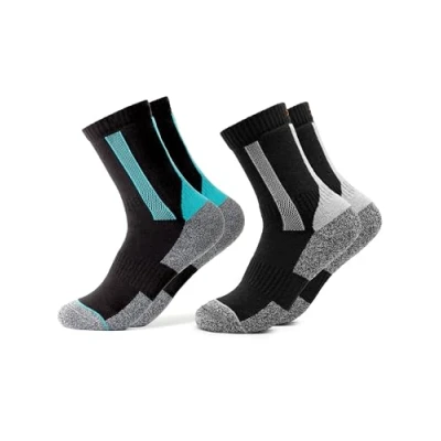 Abbildung von Occulto Damen Wandersocken 2er Pack (Modell: Gerlinde) Hellblau Schwarz 35 38