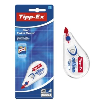 Abbildung von Tipp Ex Korrekturroller Mini Pocket Mouse, 6 m x 5 mm, 1er Pack, Ideal für das Büro, Home Office oder die Schule