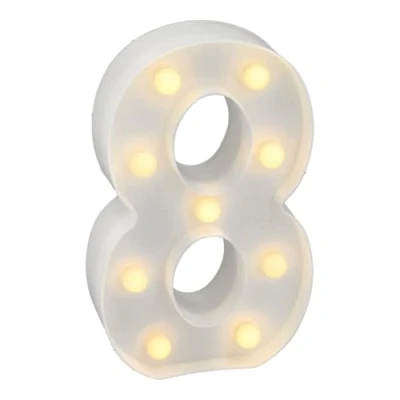 Abbildung von JANDEI Warmes Licht LED Zahlen und Buchstaben für Dekoration Atmosphäre, leuchtendes Herz, Nachtlichter, Geburtstage, Hochzeiten, Schaufenster. Sie funktionieren mit AA Batterien (8)