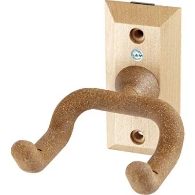 Abbildung von K&amp;M 16220 A+E Gitarren Wandhalter Kork Holz Kombination starre Gabel verschraubbar