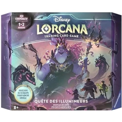 Abbildung von Ravensburger Disney Lorcana TCG Die Rückkehr von Ursula Sammelkartenspiel Box Quest der Illumineurs Bedrohung Tiefen ab 8 Jahren französische Version
