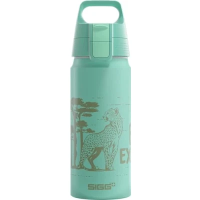Abbildung von SIGG Alu Trinkflasche Kinder WMB ONE Brave Cheetah Für Kohlensäurehaltige Getränke Geeignet Auslaufsicher Federleicht BPA frei ClimatePartner Zertifiziert Sport &amp; Schule Hellblau 0,6L
