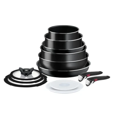 Abbildung von Tefal Ingenio Easy ON 13 teiliges Antihaft Pfannen Set, 22 &amp; 28 cm Bratpfannen, 16 20 Töpfe, 24 Sautepfanne, 26 Wokpfanne, Glasdeckel, hermetische Deckel, 2