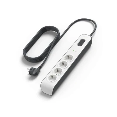 Abbildung von Belkin Surgemaster 4 fach Steckdosenleiste mit Überspannungsschutz (2m Kabel) weiß/grau BSV400vf2M