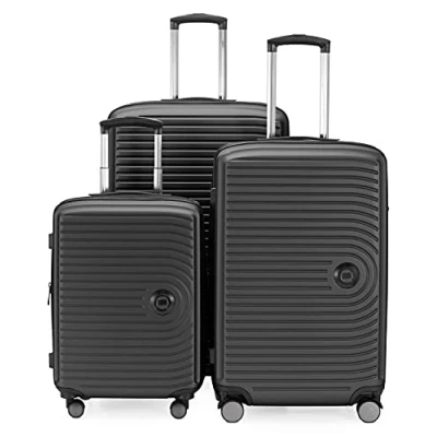 Abbildung von HAUPTSTADTKOFFER Mitte 3er Kofferset Handgepäckskoffer 55 cm, mittelgroßer Koffer 68 cm + großer Reisekoffer 77 Hartschale ABS, TSA, Graphite