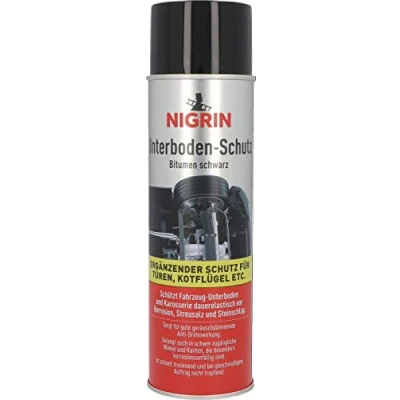 Abbildung von NIGRIN Unterbodenschutz Spray, haftfähig, Korrosionsschutz für den Unterboden von Autos, schwarz, 500 ml