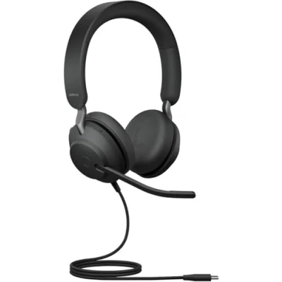 Abbildung von Jabra Evolve2 40 SE Kabelgebundenes Stereo Headset Mit Geräuschunterdrückung und 3 Mikrofon Technologie USB C Kabel allen führenden Unified Communications Plattformen kompatibel Schwarz