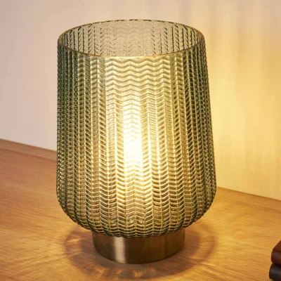 Abbildung von Pauleen 48136 Pretty Glamour mobile Tischleuchte Glas Tischlampe Timerfunktion 6H Batterie Glaslampe ohne Kabel Türkis Glas/Metall