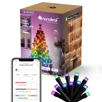 Abbildung von Nanoleaf 24M Smarte Lichterkette Weihnachtsbaum, IP44 RGBIC LEDs für Innen &amp; Außen, Animierte Farb Szenen, Musik Sync, Matter über WLAN, App und Sprachsteuerung mit Alexa Google Apple Weihnachtsdeko