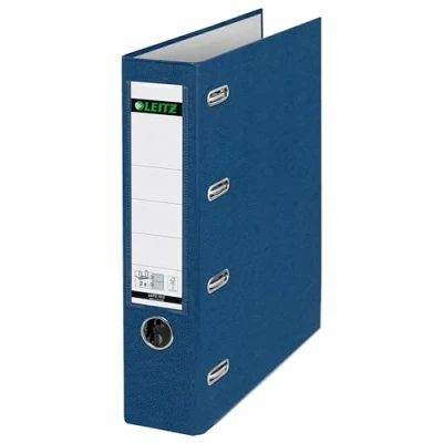 Abbildung von Leitz Plastik Doppelordner mit zwei Mechaniken A4, Blau, 8,2 cm Rückenbreite, PP laminierter Einband, 2 x für Format A5 quer, 10120035