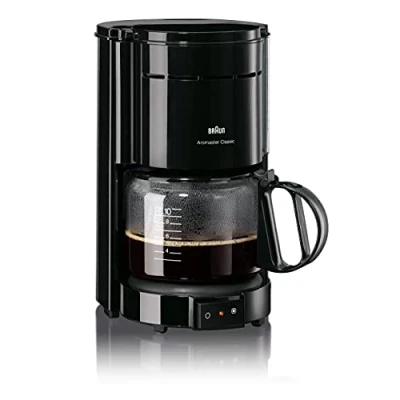 Abbildung von Braun Kaffeemaschine KF 47 BK Filterkaffeemaschine mit Glaskanne für klassischen Filterkaffee, Aromatischer Kaffee dank OptiBrew System, Tropfstopp, Abschaltautomatik, Schwarz