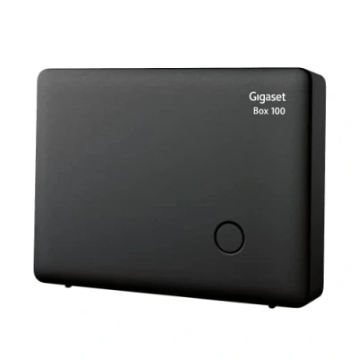 Abbildung von Gigaset Box 100 DECT Basis Station für Ihr eigenes Kommunikationssystem mit unterstützt bis zu 6 Mobilteile den analogen Telefonanschluss, Schwarz, Schnurlos