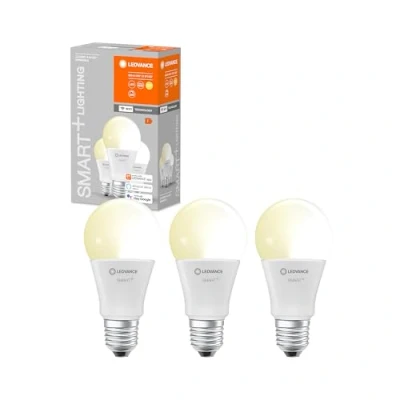 Abbildung von LEDVANCE Smarte LED Lampe mit WiFi Technologie, Sockel E27, Dimmbar, Warmweiß (2700 K), 60W Ersatz, SMART+ Classic Dimmable, 3er Pack