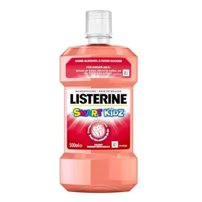 Abbildung von LISTERINE Smart Kidz Mild Berry (500 ml), antibakterielle Kinder Mundspülung ohne Alkohol &amp; Zucker, Mundwasser schützt vor Karies, geeignet für ab 6 Jahren