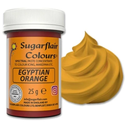 Abbildung von Sugarflair Lebensmittelfarbe Pasta Ägyptisch Orange, Lebensmittel Farbe für Fondant und Marzipan, Spectral Concentrated Paste Colours 25g