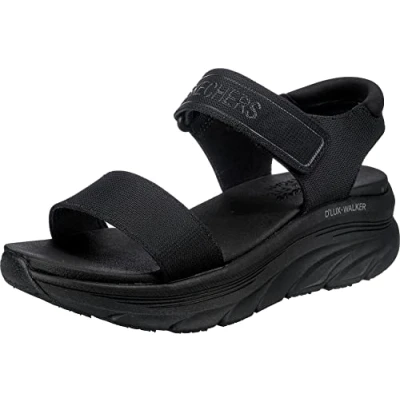 Abbildung von Skechers Damen D&#039;LUX Walker New Block Sportsandale, Black Mesh, 37 EU