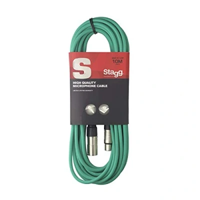 Abbildung von Stagg 10 m Hochwertiges XLR auf Stecker Mikrofon Kabel grün